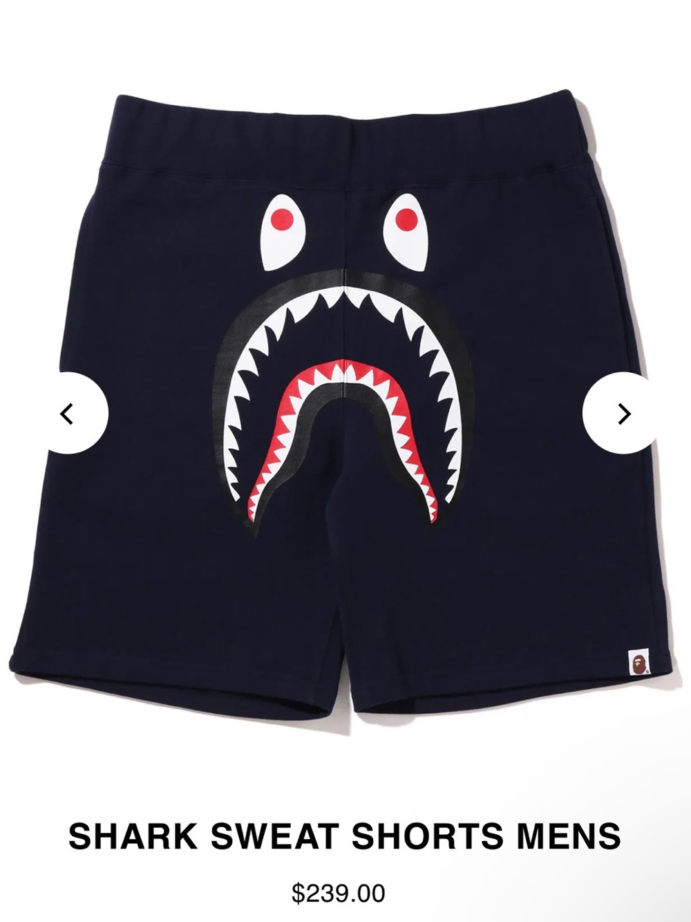 A bathing ape Shark Sweat Shorts - Navy